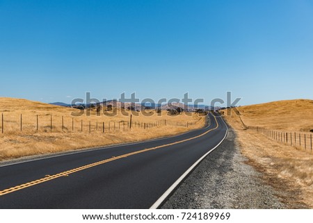 California highway, yellow grass