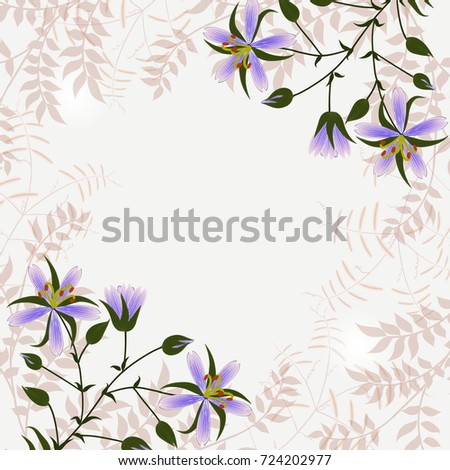 Wedding card or invitation with abstract floral background.a