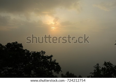 The morning mist  at   PHA MOR E DANG    , Kantharalak , Sisaket,Thailand :An image of a nice misty scenery