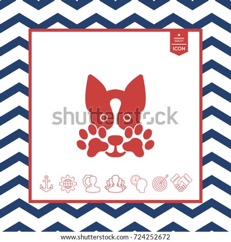 Cute Dog, paw - logo, symbol, protect sign