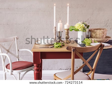 wooden interior design ideas for christmas dinner table and decorative accessories