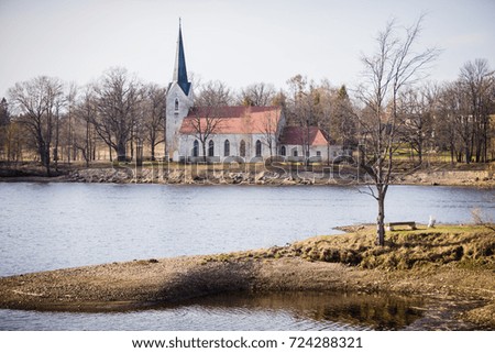 Church on the bank of the river