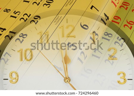 Clock and calendar page close up