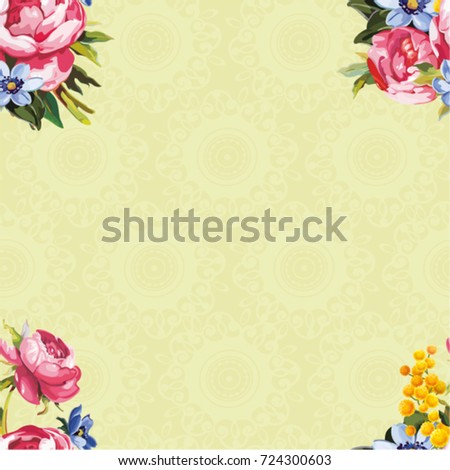 Seamless floral pattern with peony Vector Illustration EPS8