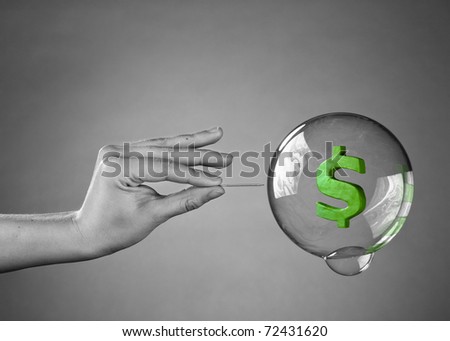 About to burst the bubble. Financial Crisis Concept. Royalty-Free Stock Photo #72431620