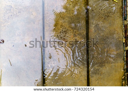rain water on cement plate