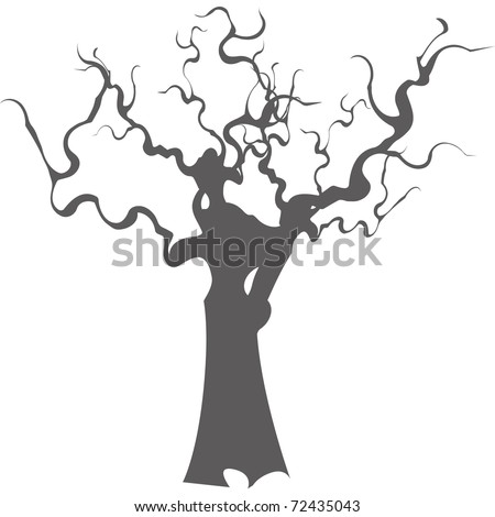 stylized tree with its long twisted branches