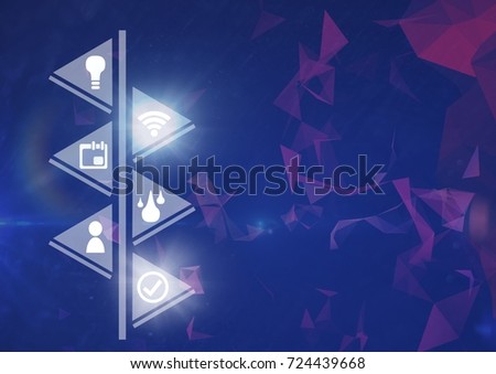 Digital composite of Icons interface of Internet Of Things over blue background