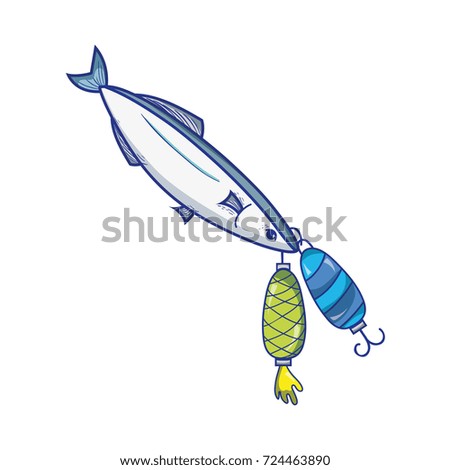 fish bitting spinner object to catch it