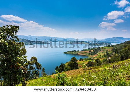Uganda lake  landscape  Royalty-Free Stock Photo #724468453