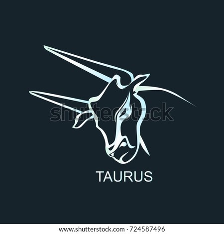 Taurus zodiac sign formed of stars and horoscope concept. Flat  stock illustration.