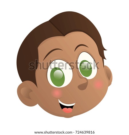 Isolated happy boy avatar on a white background, vector illustration