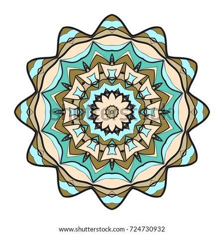 Ornamental circle pattern. Mandala. Decorative elements. Hand drawn colorful vector background