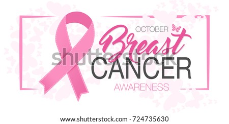 Breast cancer awareness ribbon background. Vector