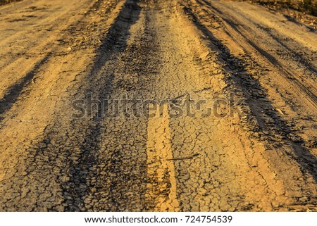 Asphalt road surface fracture crack
