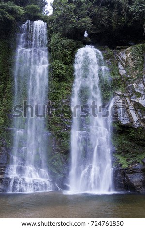Northern Vietnam, twin waterfalls
