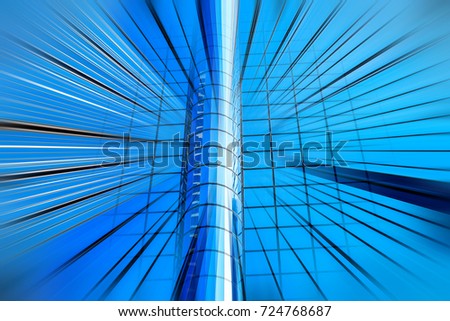 Motion blur visual effect on commercial building