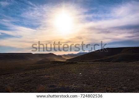 Sunset in the mountains of the Trans-Ili Alatau. Kazakhstan