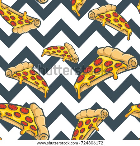 pizza vector seamless pattern, pizza texture, 