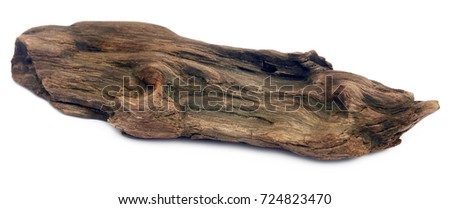 Decorative bogwood isolated over white background Royalty-Free Stock Photo #724823470