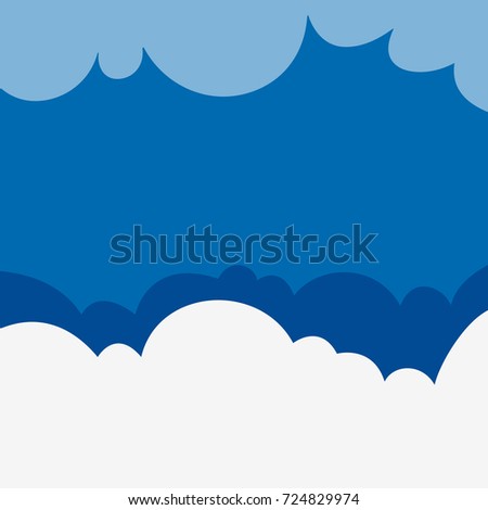 Background design with fluffy clouds on blue sky illustration