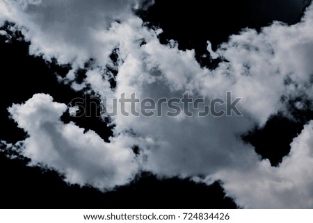 Texture, background. Clouds, sky photographed from an airplane. a visible mass of condensed water vapor floating in the atmosphere, typically high above the ground with some grain effects