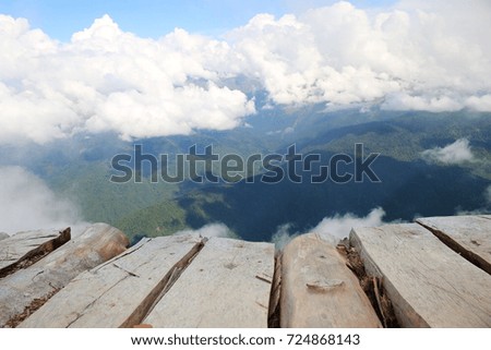  beautiful view of the mountains and forest , Russia Krasnaya Polyana