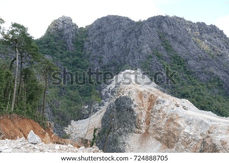 Limestone mining development area.