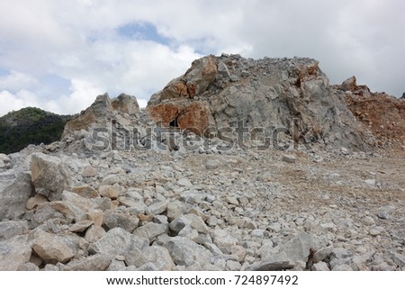 Limestone mining development area.