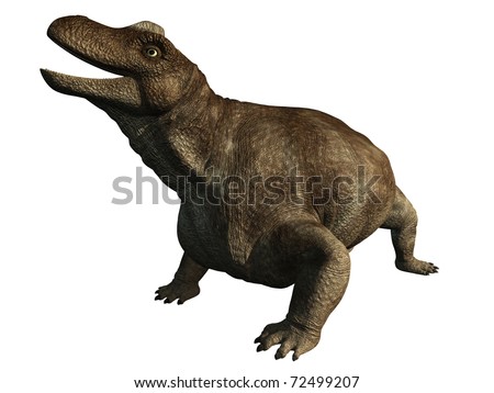 Keratocephalus is an extinct herbivorous dinosaur from the middle Permian of South Africa 255 million years ago, 3d digitally rendered illustration