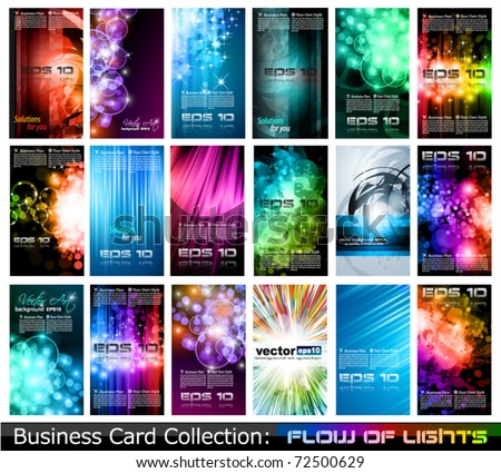 Abstract Business Card Collection: Flow of lights