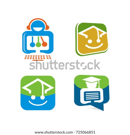 Education logo icon package template set design vector