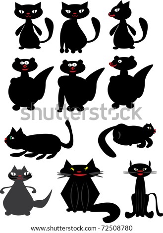 cats on isolated background. Illustration