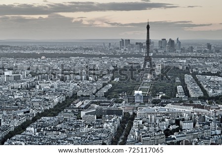Aerial view of Paris.