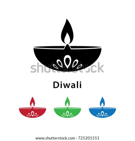 Diwali lamp vector illustration. Indian Diwali festival.