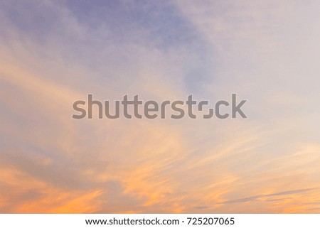 Colorful sky and idyllic cloud with sunlight in the morning