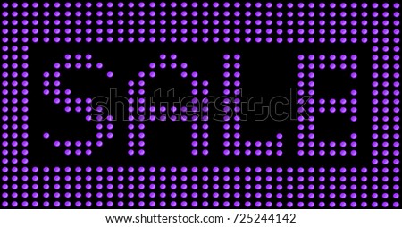 Sale sign from purple LED bulb