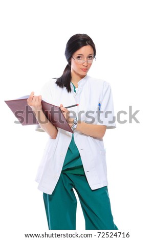 Female doctor - isolated over a white background