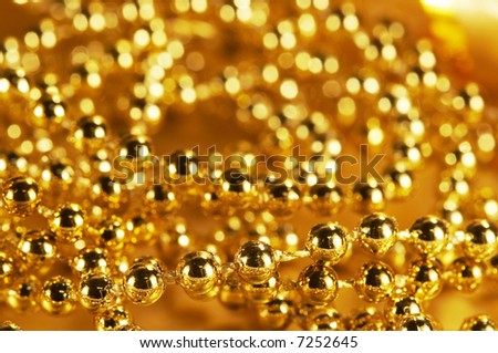 Gold christmas beads