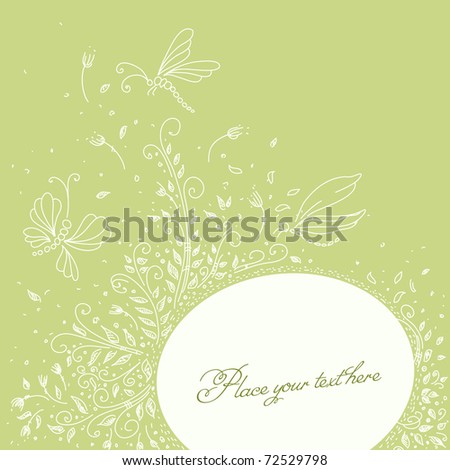 Floral background with butterflies. Vector illustration with space for your message, EPS 8