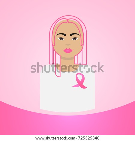 World Cancer Day Breast Disease Awareness Prevention Poster Happy Smiling Female On Greeting Card Flat Vector Illustration