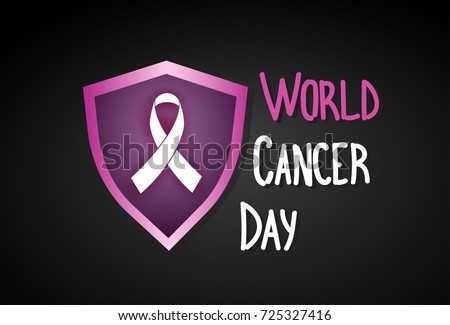 World Cancer Day Breast Disease Awareness Prevention Poster Greeting Card Flat Vector Illustration