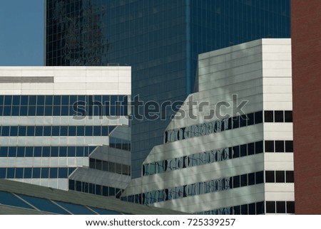 Skyscraper and smaller buildings in Minneapolis