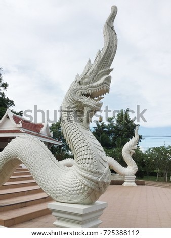 White naga dragon statue