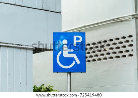 Parking lot for disabled people.