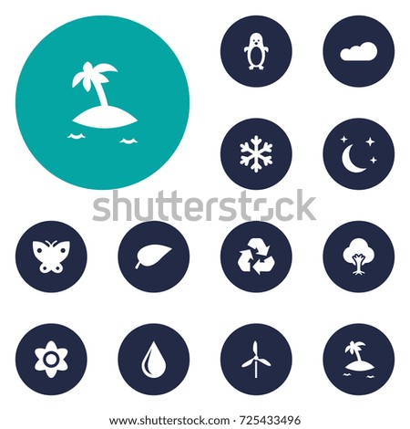 Set Of 12 Bio Icons Set.Collection Of Blob, Bloom, Foliage And Other Elements.