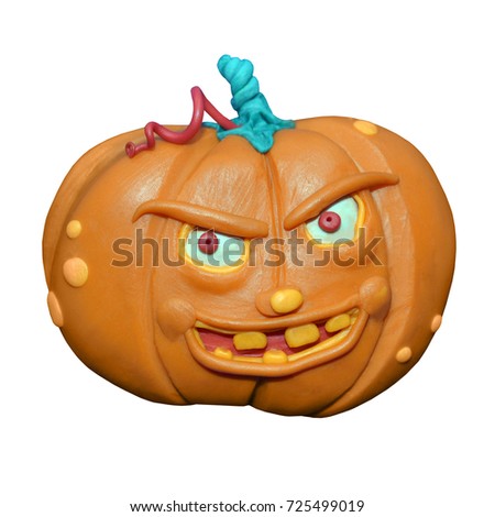 plasticine illustration halloween pumpkin 1