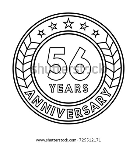 56 years anniversary logo template. 