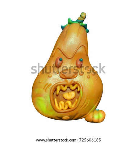 plasticine illustration halloween pumpkin 2