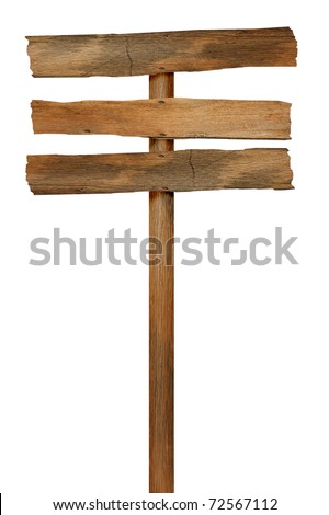 Wood signs isolated on white